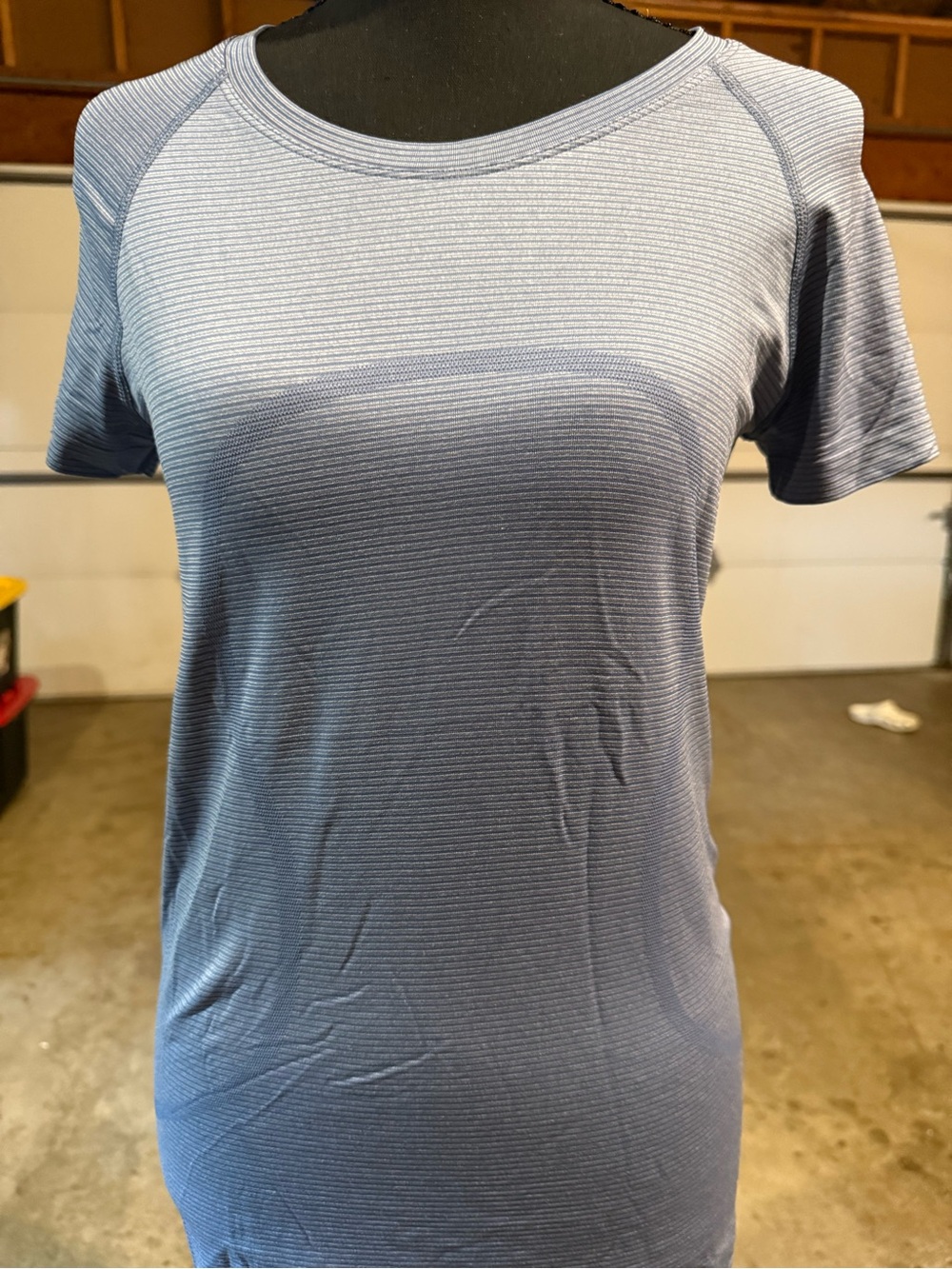 lululemon athletica Light Blue Ribbed Short Sleeve Tee